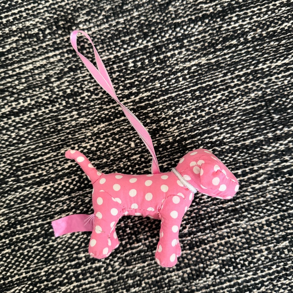 PINK Victoria's Secret Pink Polka Dot Dog Ornament